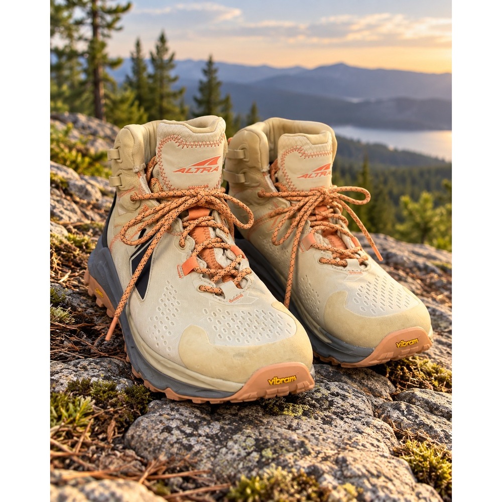 Altra Olympus 5 Hike Mid GTX Womens 9 Sand Coral Gore-Tex Hiking Boots Vibram